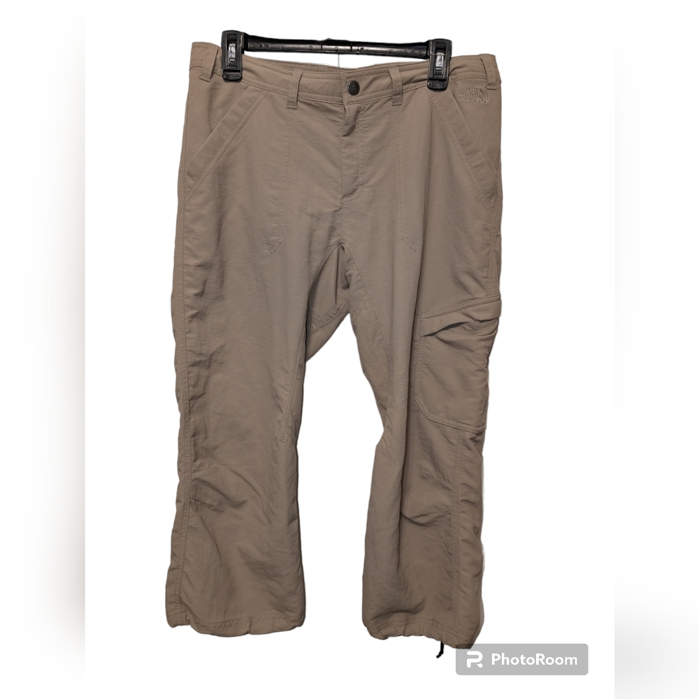 North Face Women's Nylon Khaki Cropped Hiking Pants Size 10